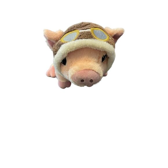 Compendium Pink Flying Aviator Pig Plush Cute Stuffed Animal 9" - Picture 2 of 9